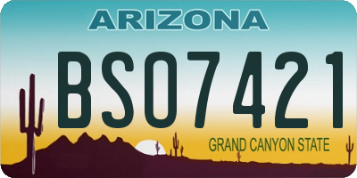 AZ license plate BSO7421