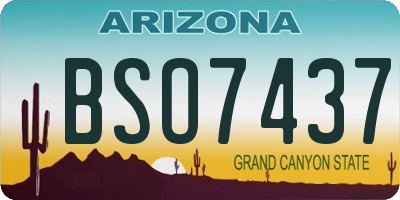 AZ license plate BSO7437