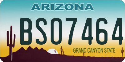 AZ license plate BSO7464