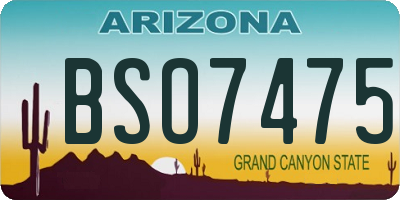 AZ license plate BSO7475
