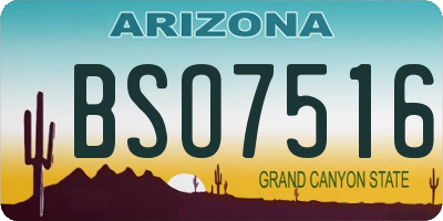 AZ license plate BSO7516