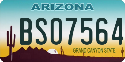 AZ license plate BSO7564
