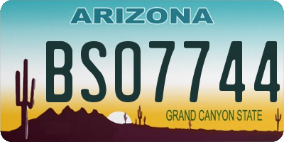 AZ license plate BSO7744