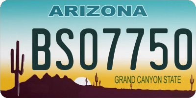 AZ license plate BSO7750