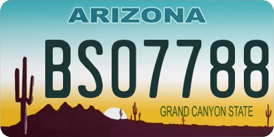 AZ license plate BSO7788