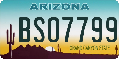 AZ license plate BSO7799