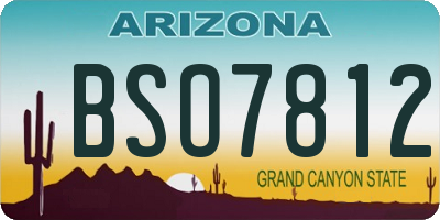 AZ license plate BSO7812