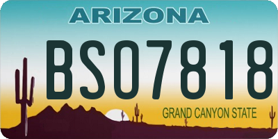 AZ license plate BSO7818