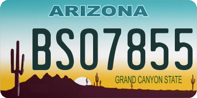 AZ license plate BSO7855
