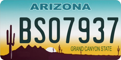 AZ license plate BSO7937