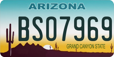 AZ license plate BSO7969