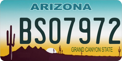 AZ license plate BSO7972