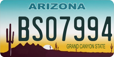 AZ license plate BSO7994
