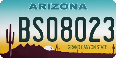 AZ license plate BSO8023