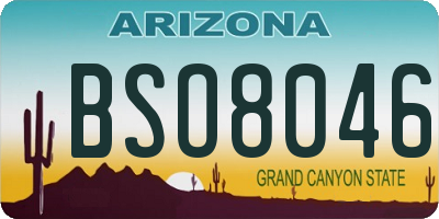 AZ license plate BSO8046