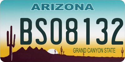 AZ license plate BSO8132