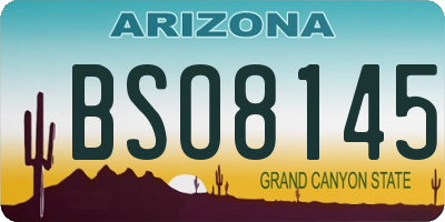 AZ license plate BSO8145
