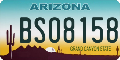 AZ license plate BSO8158