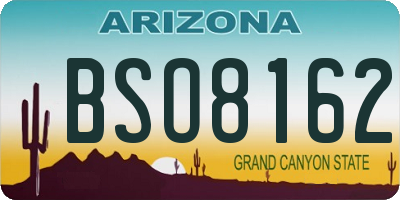 AZ license plate BSO8162