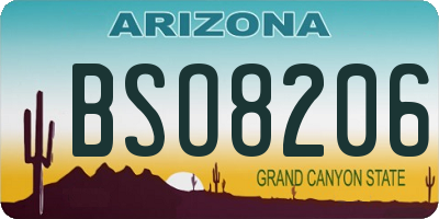 AZ license plate BSO8206