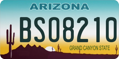 AZ license plate BSO8210