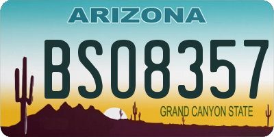 AZ license plate BSO8357