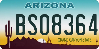 AZ license plate BSO8364
