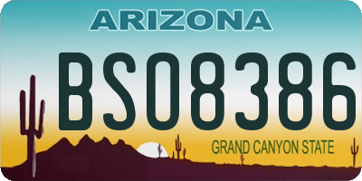 AZ license plate BSO8386