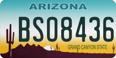 AZ license plate BSO8436