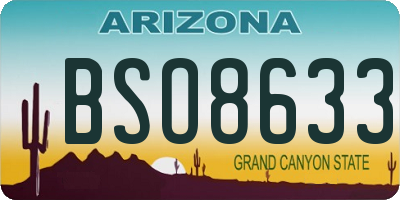 AZ license plate BSO8633