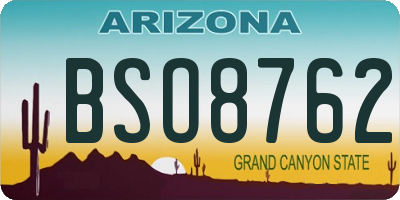 AZ license plate BSO8762