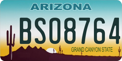AZ license plate BSO8764