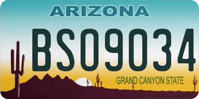 AZ license plate BSO9034