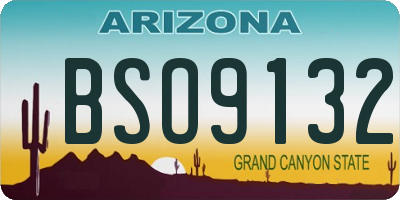 AZ license plate BSO9132
