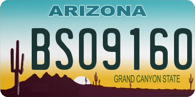 AZ license plate BSO9160