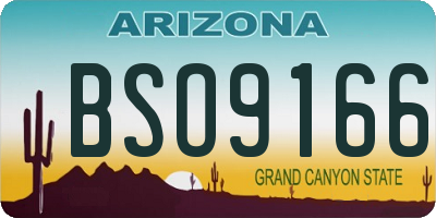 AZ license plate BSO9166