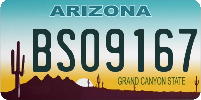 AZ license plate BSO9167