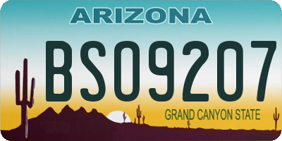 AZ license plate BSO9207