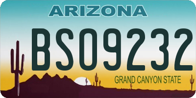 AZ license plate BSO9232