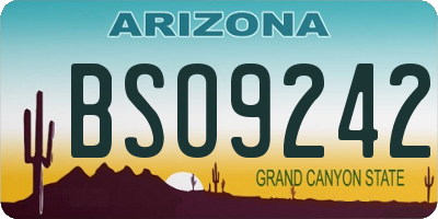 AZ license plate BSO9242