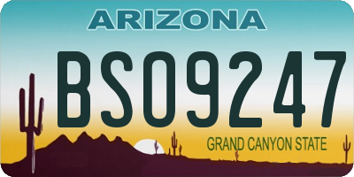 AZ license plate BSO9247