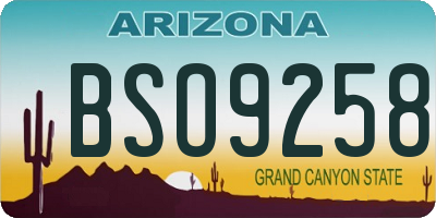 AZ license plate BSO9258