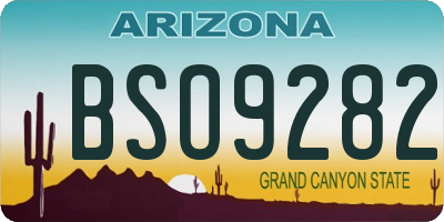 AZ license plate BSO9282