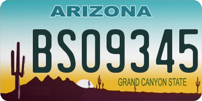 AZ license plate BSO9345