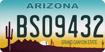 AZ license plate BSO9432