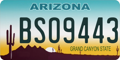 AZ license plate BSO9443