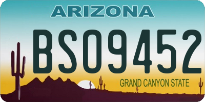 AZ license plate BSO9452