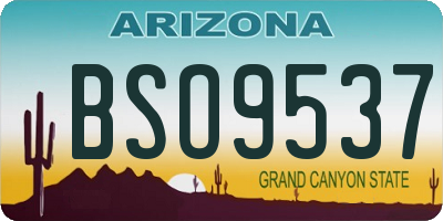 AZ license plate BSO9537