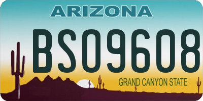 AZ license plate BSO9608