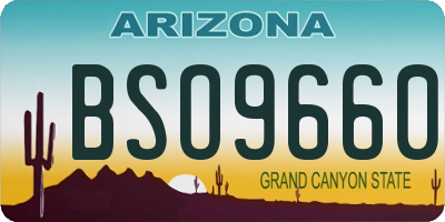 AZ license plate BSO9660
